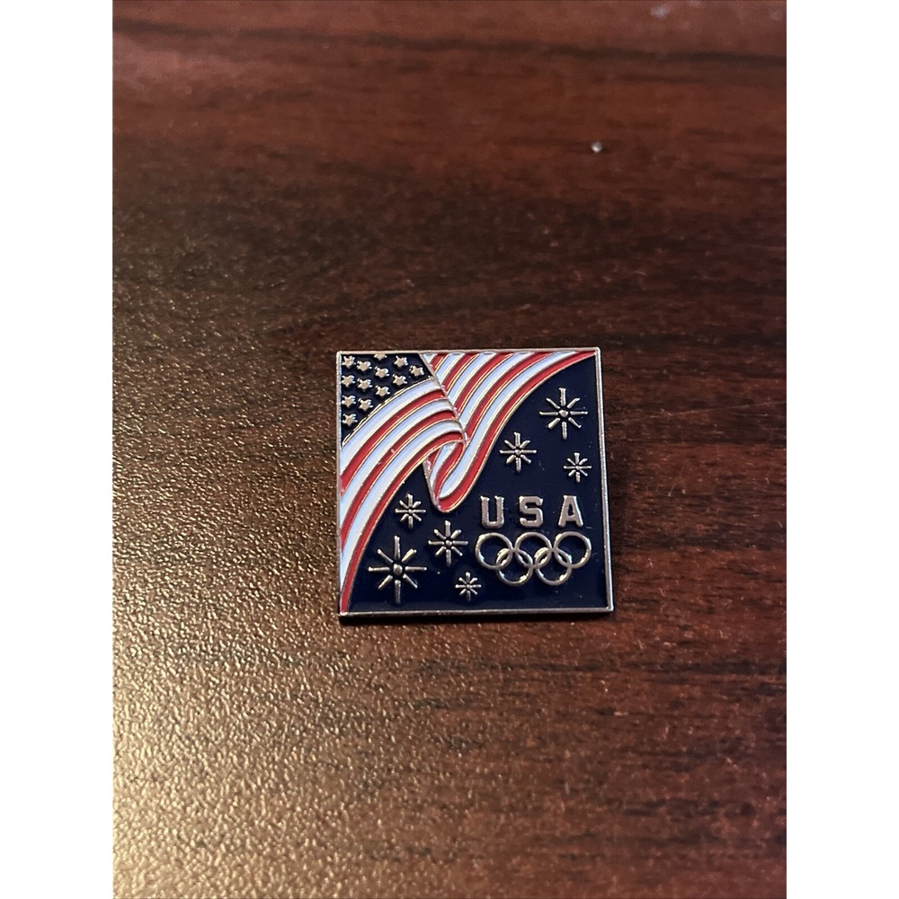 Olympic Games Team USA American Flag Fireworks Lapel Hat Pin